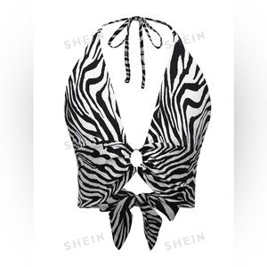 SHEIN zebra tie top